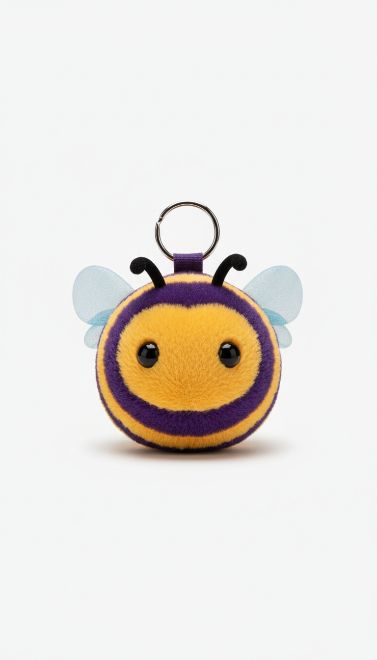 Plush honeybee keychain toy