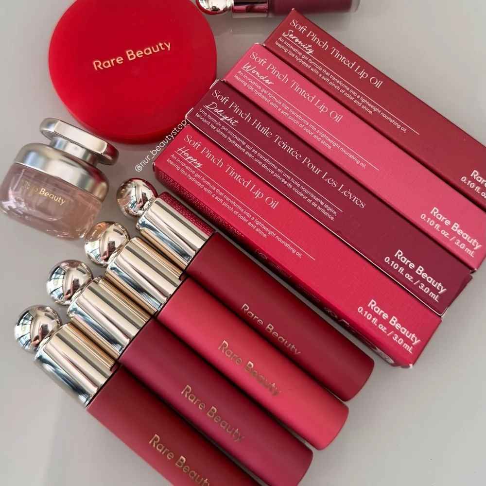 Rare Beauty Soft Pinch Tinted Lip Oil Stain Lip Gloss Delight Hope Happy Wonder Liquid Blush Makeup Cosmetics Face Eye Blusher