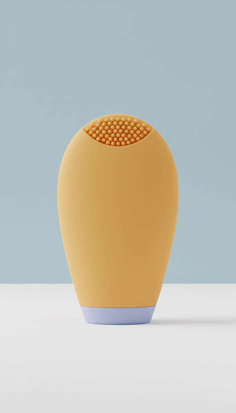 Soft-touch facial cleansing brush