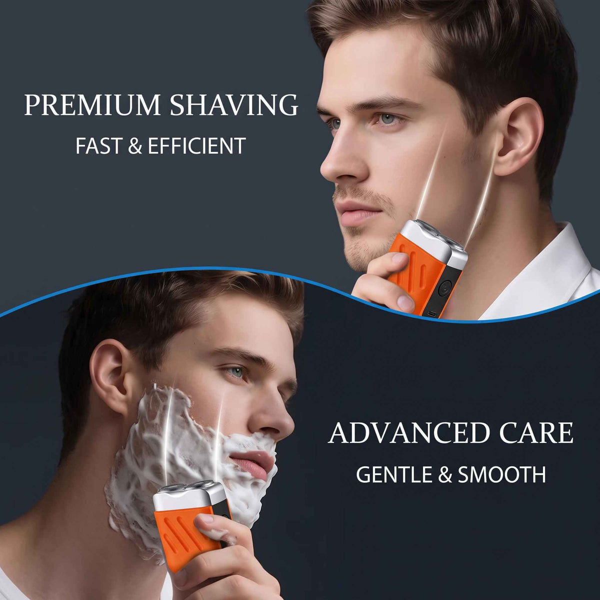 AUTHONE New Electric Shaver for Men, Rechargeable Beard Blade, Water Washed Digital Display Double Headed Shaver