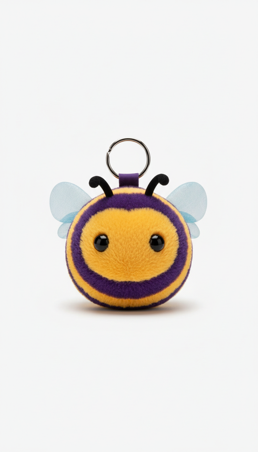 Plush honeybee keychain toy