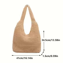 Summer Shoulder Bag Beach Vacation Shoulder Bag Large Capacity Forest Hand Woven Bag