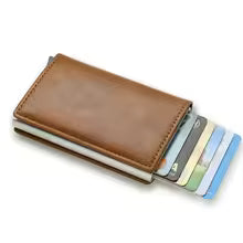 Rfid Credti Card Holders Men Wallets Anti Theft Carbon Fiber Bank Cardholder Case Slim Thin Smart Wallet Pop Up Black Walet New