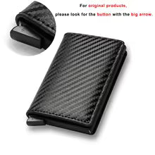 Rfid Credti Card Holders Men Wallets Anti Theft Carbon Fiber Bank Cardholder Case Slim Thin Smart Wallet Pop Up Black Walet New