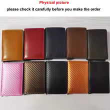 Rfid Credti Card Holders Men Wallets Anti Theft Carbon Fiber Bank Cardholder Case Slim Thin Smart Wallet Pop Up Black Walet New