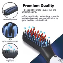 Professional Mini Ceramic Brush Hair Straightener Beard Straightening Comb Beard Hair Brush Men Electric Hair Straightener Comb