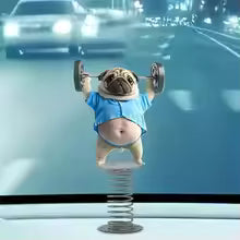 2D Lovely Dog Acrylic Spring Shaking Head Ornaments Car Panel Dashboard Spring Toys Decor Creative Car Accessories