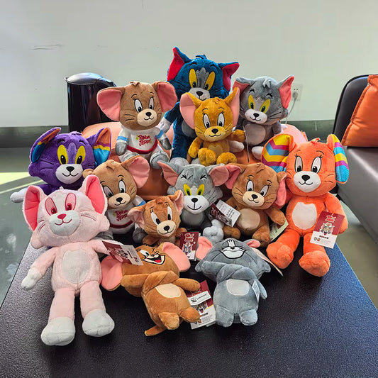 Anime Tom And Jerry Plush Toy Cartoon Movie Figures Cat Mouse Cute Plushies Stuffed Animal Doll Toys For Kids Gift Free Shipping