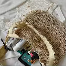 Summer Shoulder Bag Beach Vacation Shoulder Bag Large Capacity Forest Hand Woven Bag