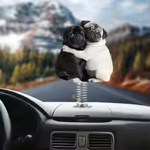 2D Lovely Dog Acrylic Spring Shaking Head Ornaments Car Panel Dashboard Spring Toys Decor Creative Car Accessories