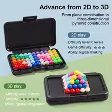 3D Puzzle Board Game - 200 Challenges for Kids, Brain Teaser Gifts for Boys Girls, Educational STEM Learning Toys