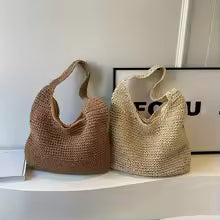 Summer Shoulder Bag Beach Vacation Shoulder Bag Large Capacity Forest Hand Woven Bag