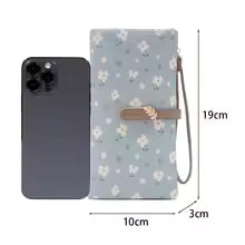 Women Long Wallet Cute Leaf Flower Pattern Design Girl Zipper Coin Purse Ladies ID Credit Card Holder PU Small Clutch Money Bag