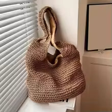 Summer Shoulder Bag Beach Vacation Shoulder Bag Large Capacity Forest Hand Woven Bag