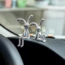 Cartoon Animal Rabbit Car Interior Center Console Decoration Personality Dining Table Desk Creative Props Accessories