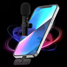 Professional Lavalier Dual Wireless Lapel Microphone Mic For iPhone Android Mobile Cell Phone PC Buttonhole Tie Micro Microphon