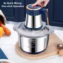 Electric Meat Grinder 5L Stainless Steel Meat Mincer Vegetables Blender, 500W Household Stuffing and Food Processor 5 Speeds