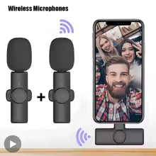 Professional Lavalier Dual Wireless Lapel Microphone Mic For iPhone Android Mobile Cell Phone PC Buttonhole Tie Micro Microphon