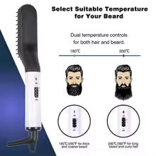 Professional Mini Ceramic Brush Hair Straightener Beard Straightening Comb Beard Hair Brush Men Electric Hair Straightener Comb