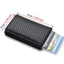 Rfid Credti Card Holders Men Wallets Anti Theft Carbon Fiber Bank Cardholder Case Slim Thin Smart Wallet Pop Up Black Walet New