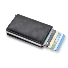 Rfid Credti Card Holders Men Wallets Anti Theft Carbon Fiber Bank Cardholder Case Slim Thin Smart Wallet Pop Up Black Walet New