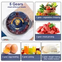 Electric Meat Grinder 5L Stainless Steel Meat Mincer Vegetables Blender, 500W Household Stuffing and Food Processor 5 Speeds