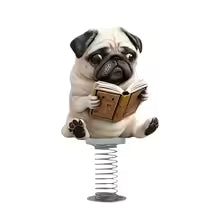 2D Lovely Dog Acrylic Spring Shaking Head Ornaments Car Panel Dashboard Spring Toys Decor Creative Car Accessories