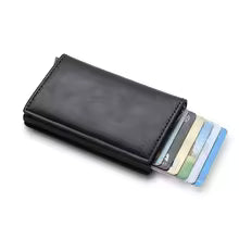 Rfid Credti Card Holders Men Wallets Anti Theft Carbon Fiber Bank Cardholder Case Slim Thin Smart Wallet Pop Up Black Walet New