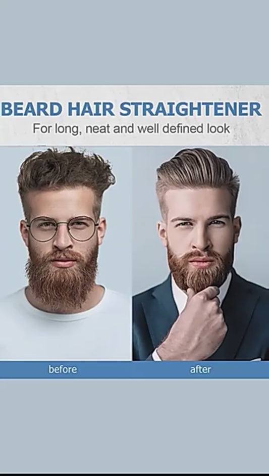 Professional Mini Ceramic Brush Hair Straightener Beard Straightening Comb Beard Hair Brush Men Electric Hair Straightener Comb